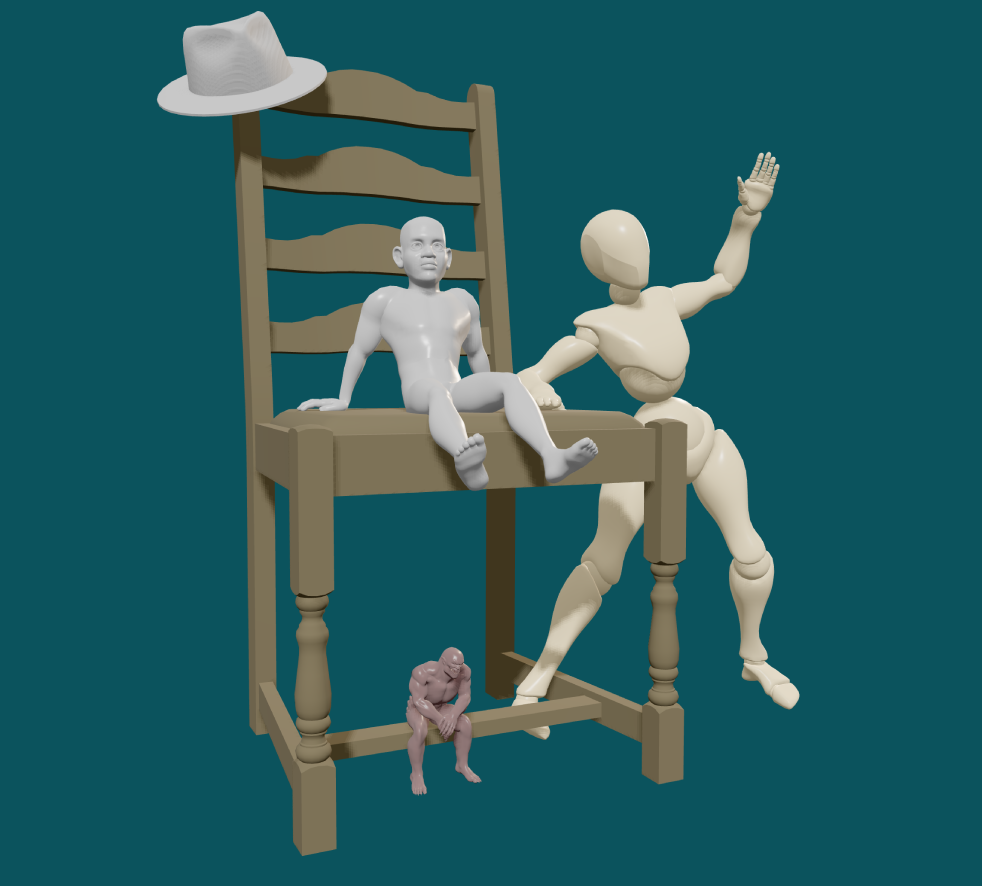 image of multiple characters and props