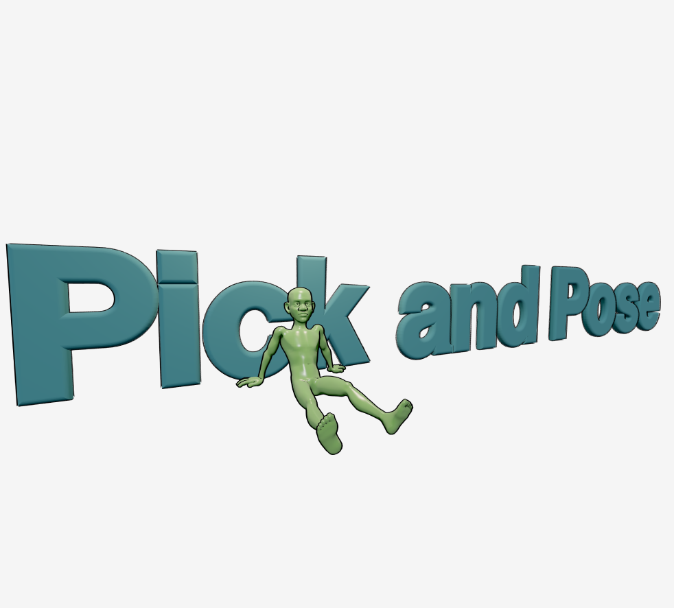 image of character leaning against 3d text
