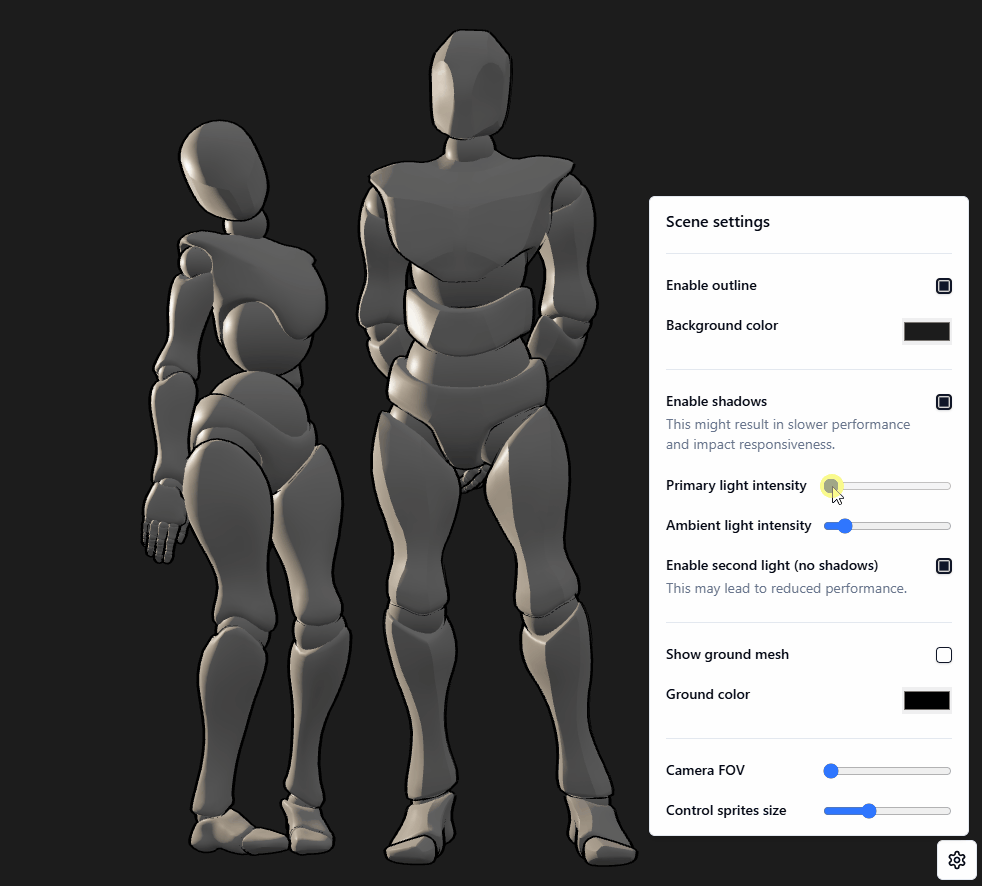 image of characters and tweaking scne lights