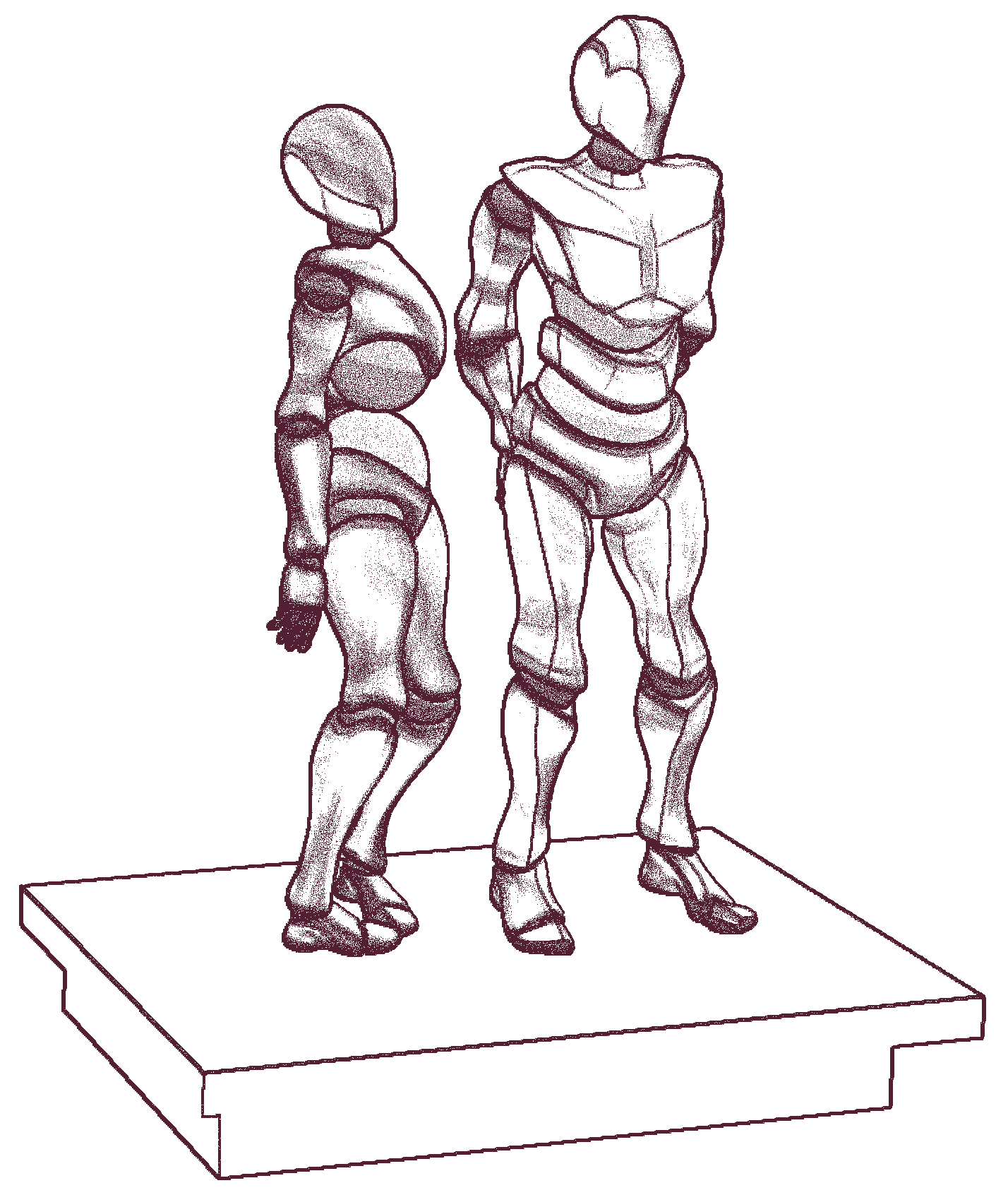 hero image of two characters posing